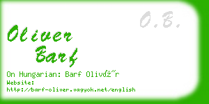 oliver barf business card